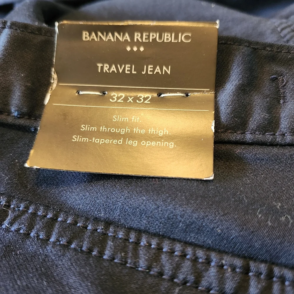 NWT Banana Republic Men's‎ Navy Slim Fit Travel Jean Trouser Size 32X32